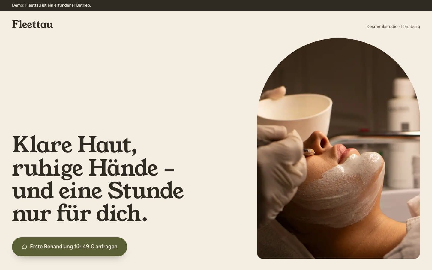 Startseite der Demo Fleettau am Computer